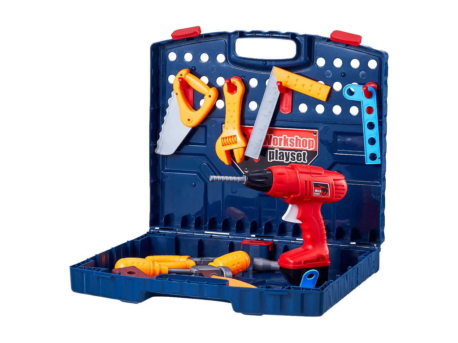 Werkbank Speelgoed, SucceBuy Kids DIY Werkbank met 56 Onderdelen en Realistische Speelgoedboor