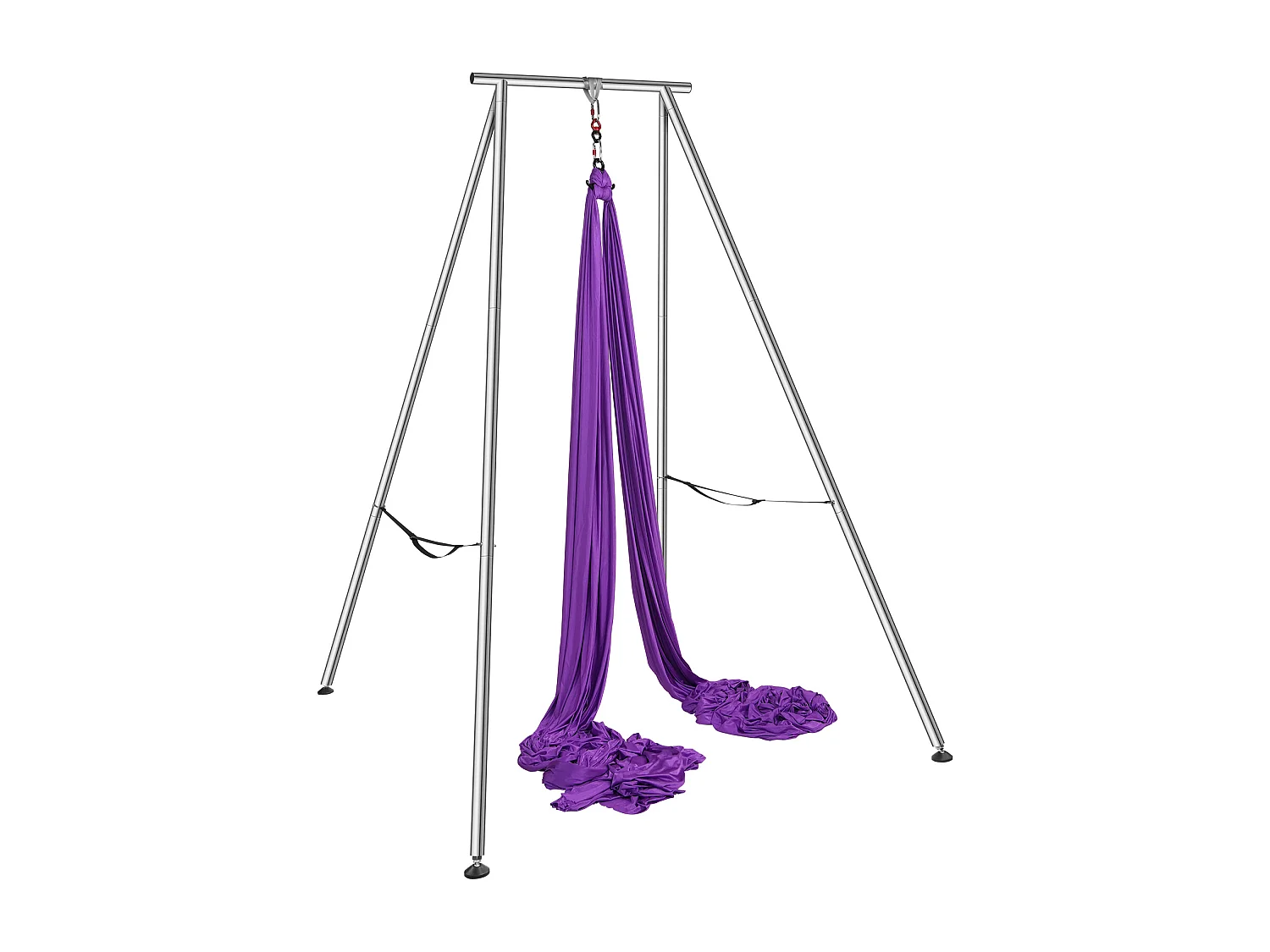 Yogaschommelset SucceBuy, met Standaard en Hangmat, Draagvermogen 250 kg, Paars Yogakader