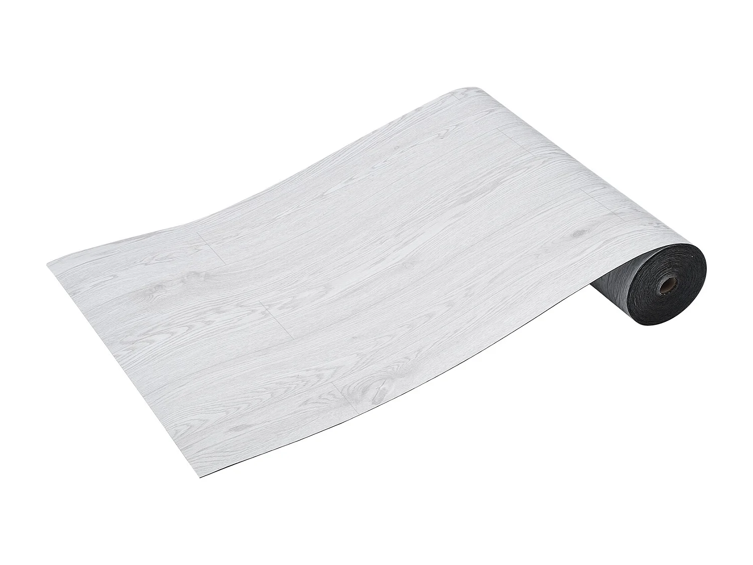 Vloerbedekking SucceBuy van Zelfklevend Vinyl 82.55cm, Dikte 1.5mm, Lichtgrijs Houtnerf, Plakken en Afpelbaar, voor Eetkamer