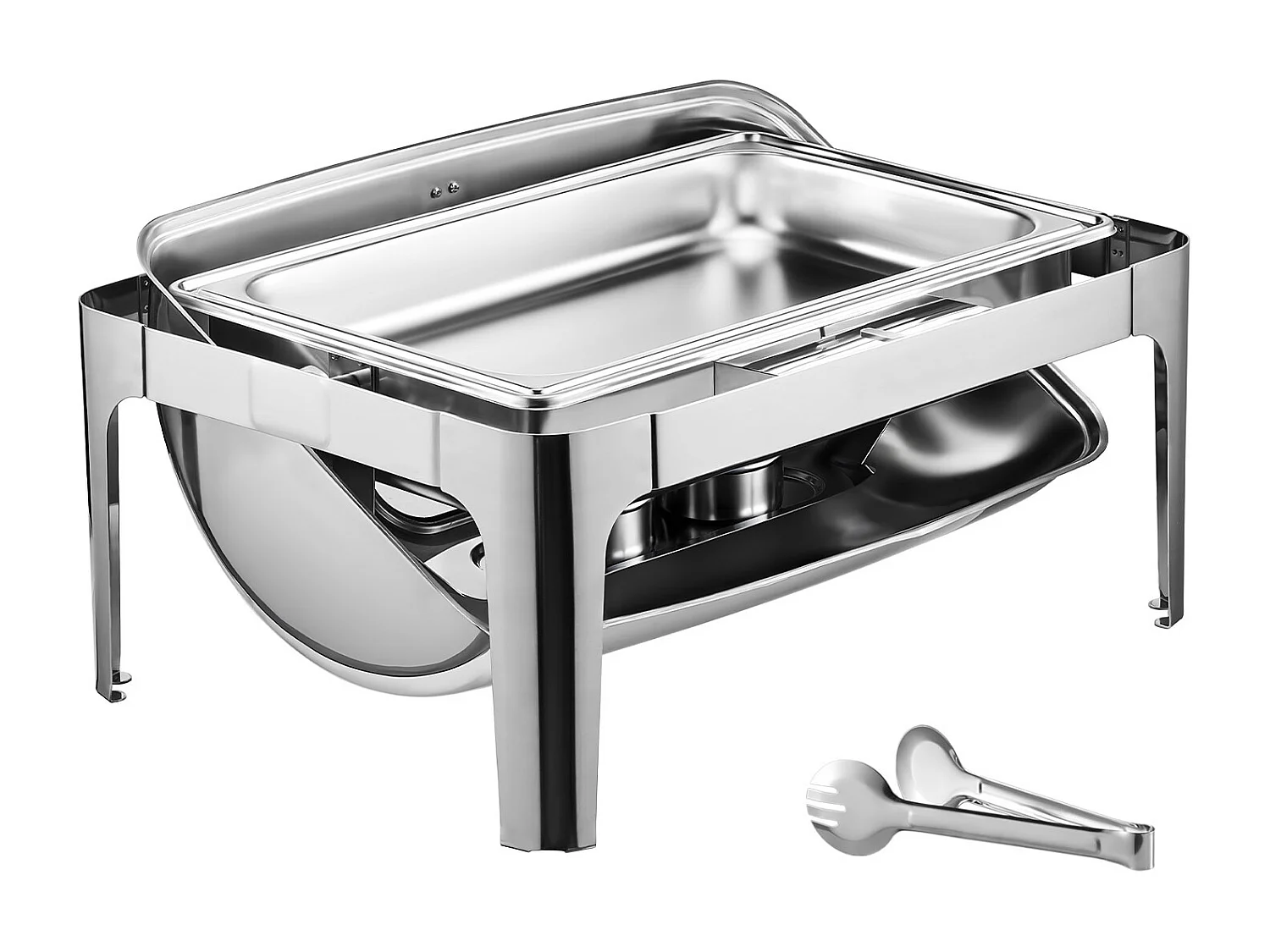 Voedselverwarmers SucceBuy Set van 8.5 L Roestvrijstalen Rechthoekige Chafing Dish met Pan van Normale Grootte
