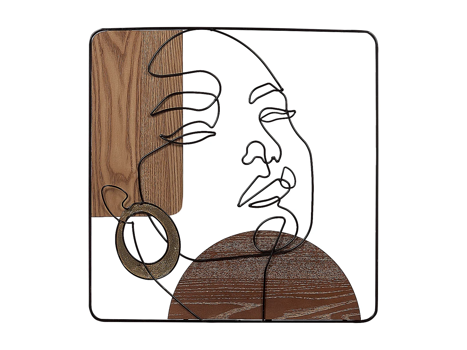 Wanddecoratie CALIFORNIUM 50 cm Metaal Bruin