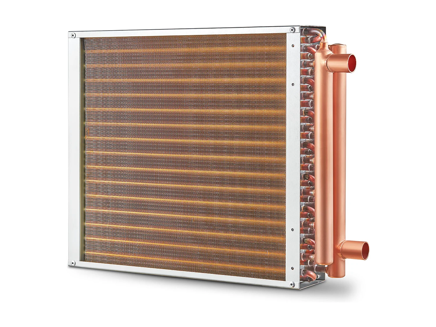 Water-Lucht Warmtewisselaar SucceBuy 41cm x 41cm, 3 Rijen, Poorten 7.6cm/20.3cm, 193 Vinnen