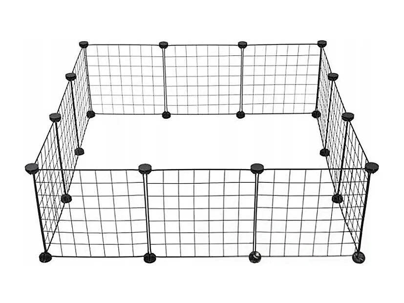 Zwart metalen hok voor hond kat puppy konijn 108 cm