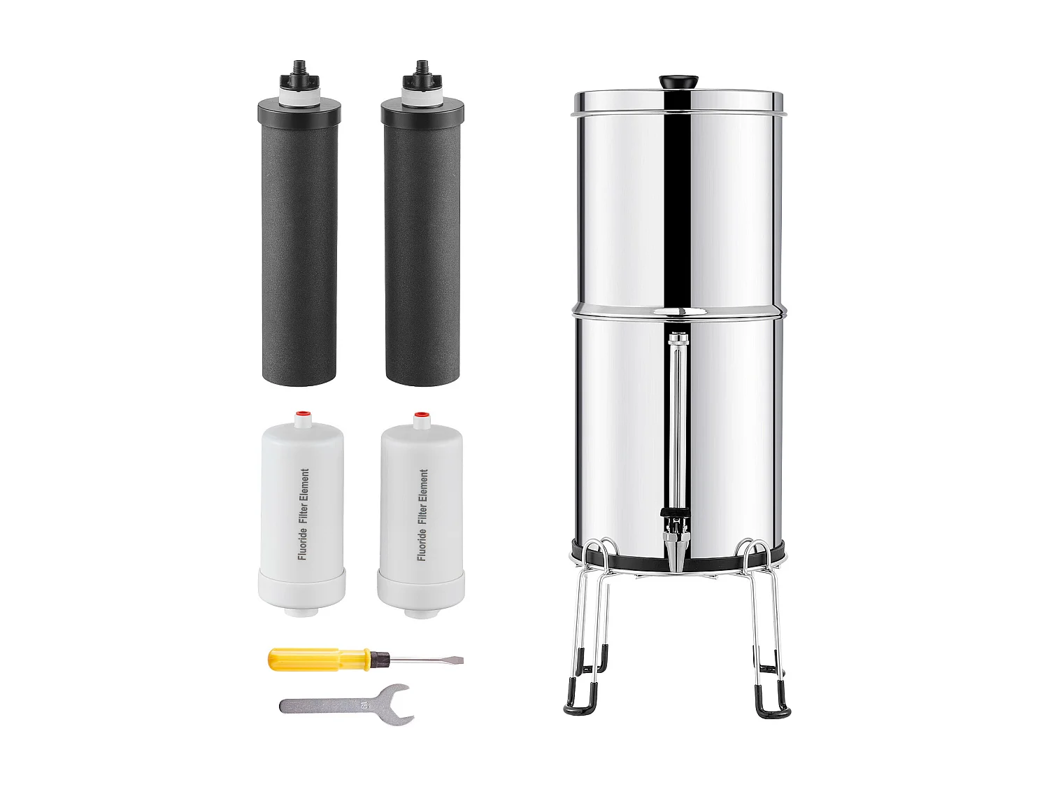 Waterfilter aangedreven door Zwaartekracht SucceBuy 7,5 L 4 Filters in Roestvrij Staal