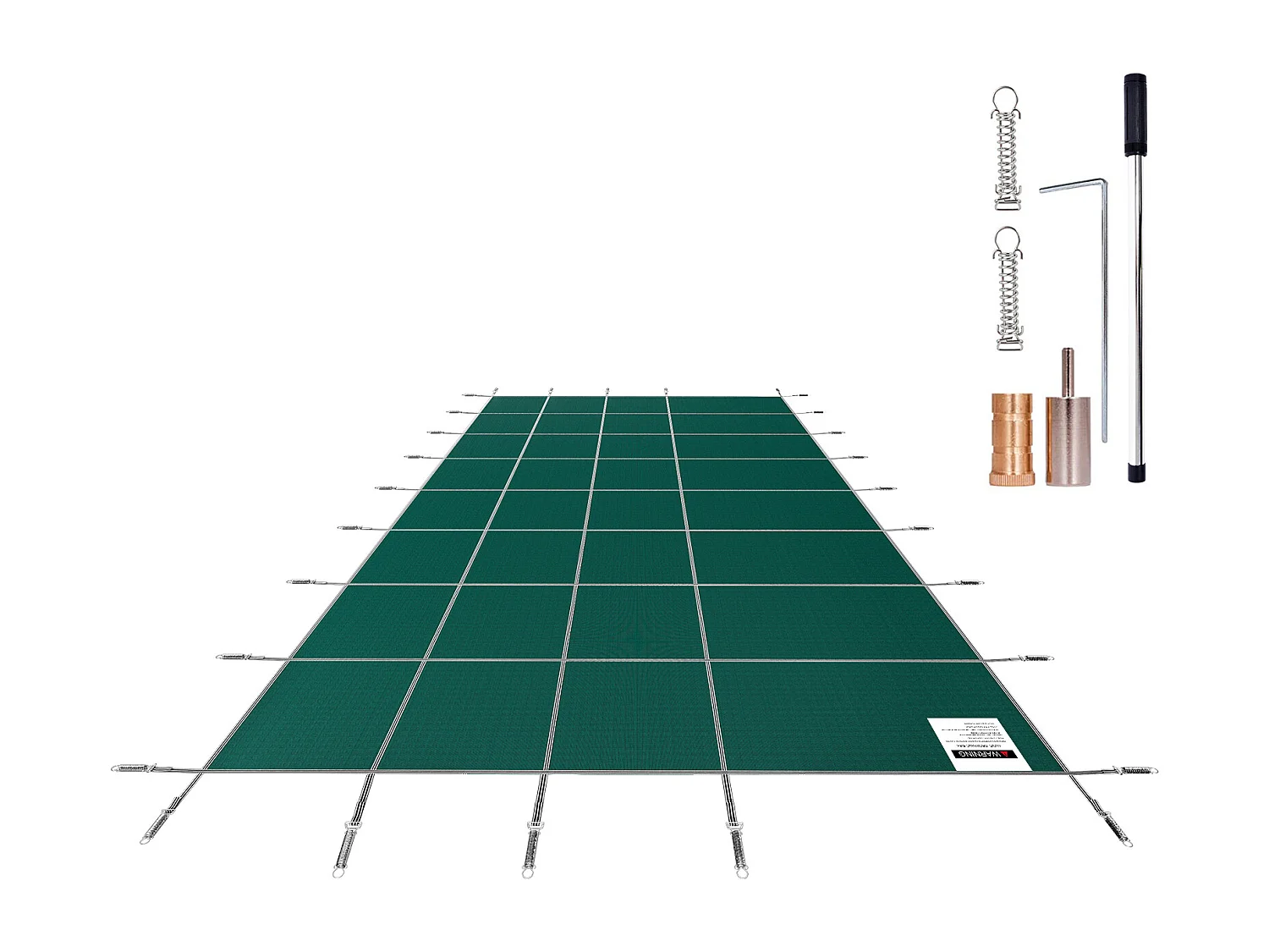 Winterzwembadafdekking, SucceBuy 430 x 790 cm Rechthoekige Gaasveiligheidsafdekking, Groen voor Buiten in de Winter