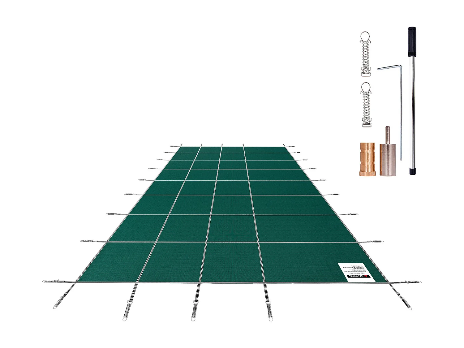 Winterzwembadafdekking, SucceBuy Zwembadveiligheidsafdekking, Geschikt voor Rechthoekige Inbouwzwembaden van 488 x 975 cm, Groen