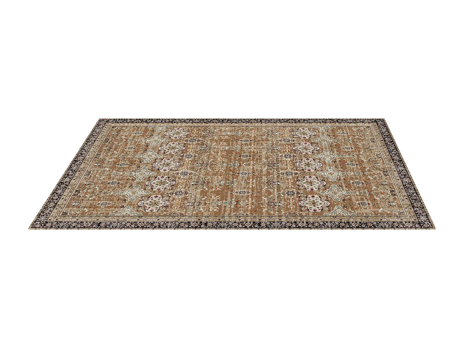 Woonkamer Tapijt SucceBuy, 1,8 x 2,7 m, Groot Wasbaar Antislip Slaapkamertapijt, Zacht en Comfortabel, Vintage Stijl, voor Slaapkamer, Bruin en Groen