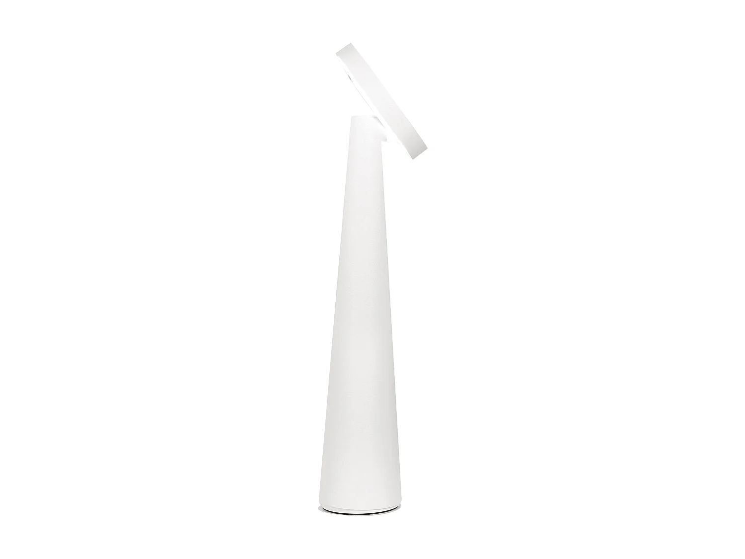 Lampe de table LED Zafferano Angelina blanche, rechargeable sans fil, tête réglable, tactile, design moderne intérieur