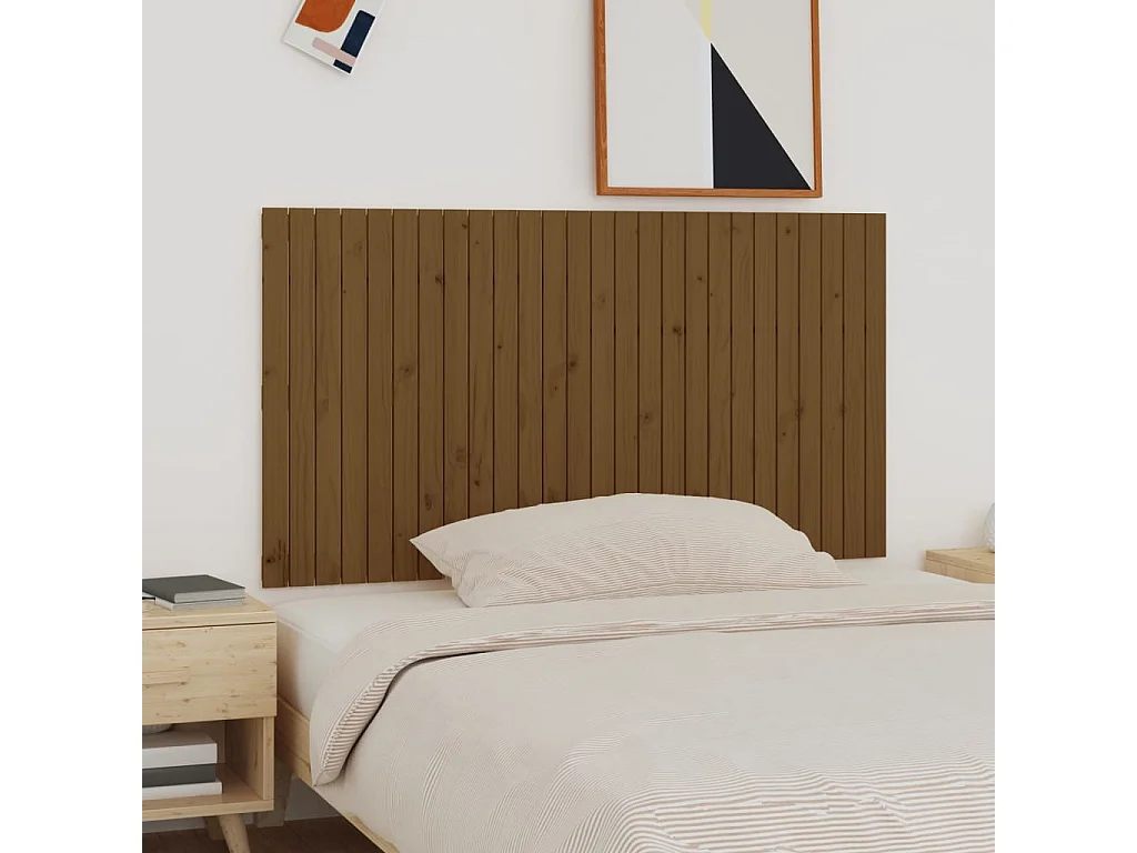 WandHoofdbord | Hoofdeinde 166x3x90 cm massief grenenhout honingbruin