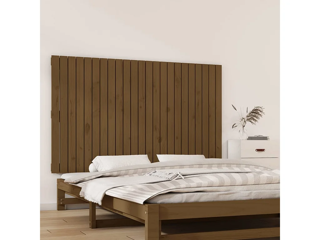 WandHoofdbord | Hoofdeinde 147x3x90 cm massief grenenhout honingbruin