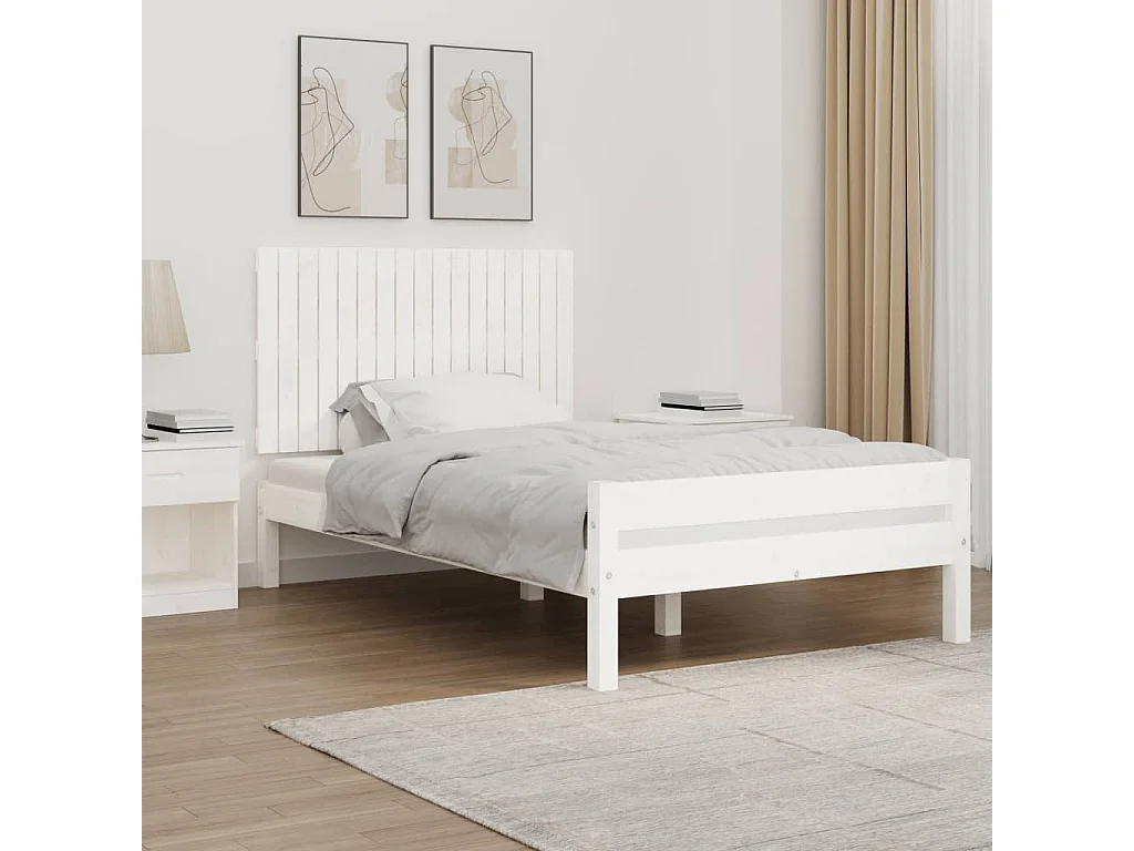 WandHoofdbord | Hoofdeinde 108x3x60 cm massief grenenhout wit