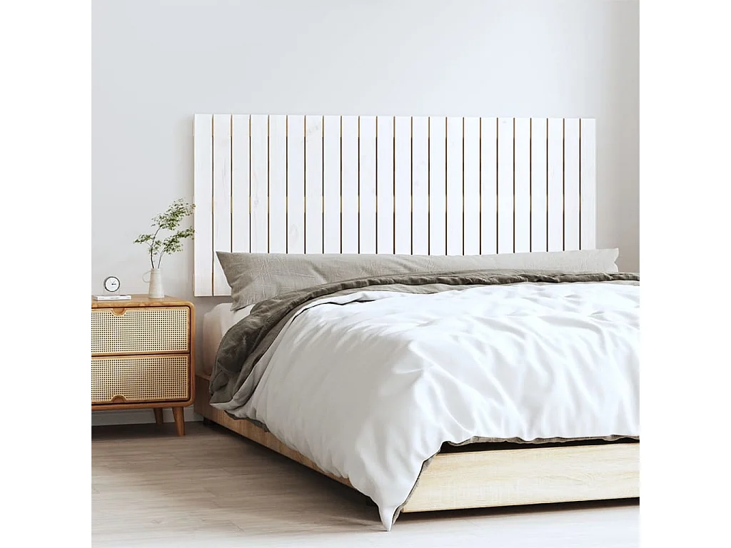 WandHoofdbord | Hoofdeinde 147x3x60 cm massief grenenhout wit