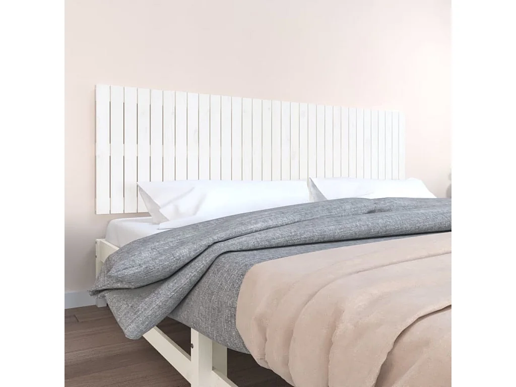 WandHoofdbord | Hoofdeinde 204x3x60 cm massief grenenhout wit