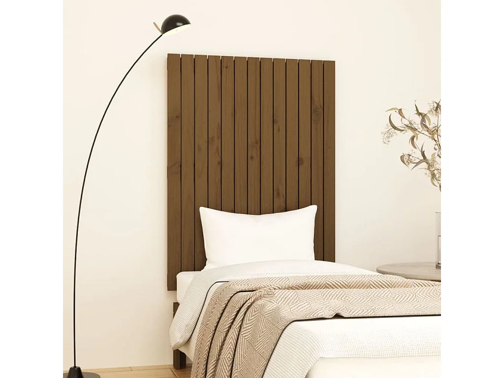 WandHoofdbord | Hoofdeinde 82,5x3x110 cm massief grenenhout honingbruin