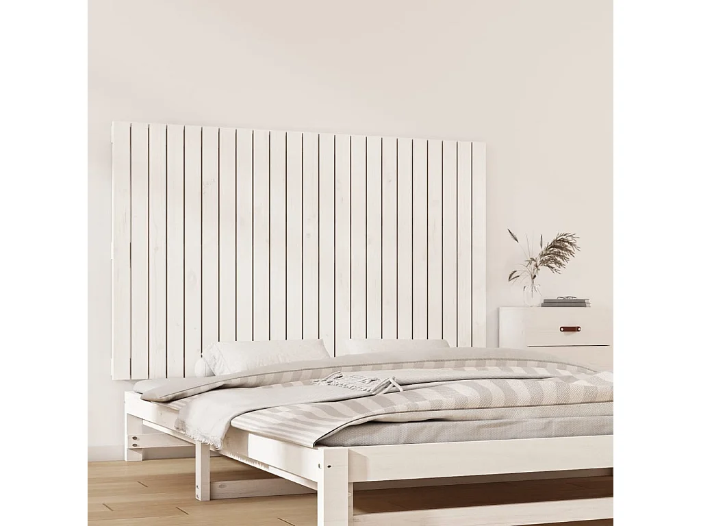 WandHoofdbord | Hoofdeinde 147x3x90 cm massief grenenhout wit