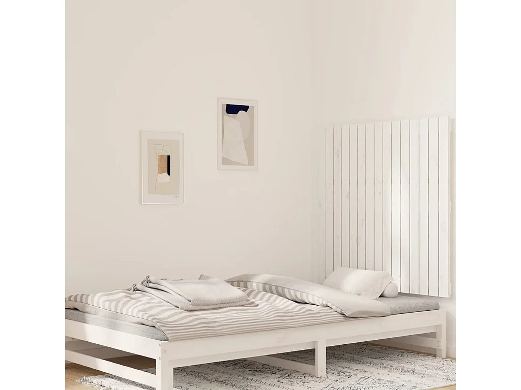 WandHoofdbord | Hoofdeinde 95,5x3x90 cm massief grenenhout wit