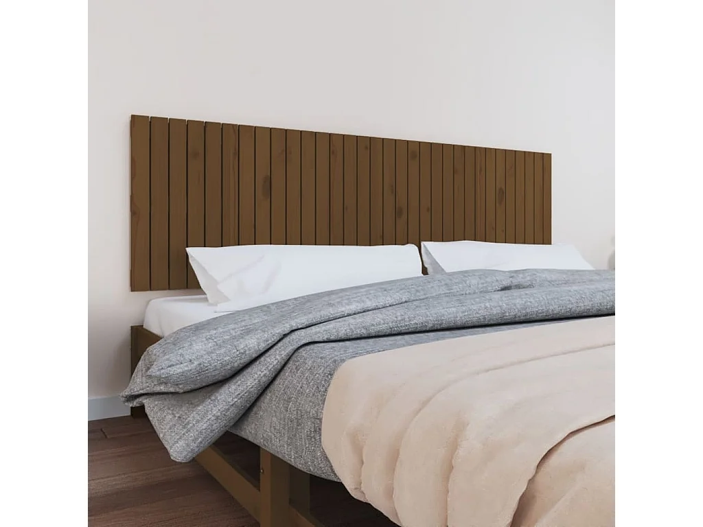 WandHoofdbord | Hoofdeinde 204x3x60 cm massief grenenhout honingbruin