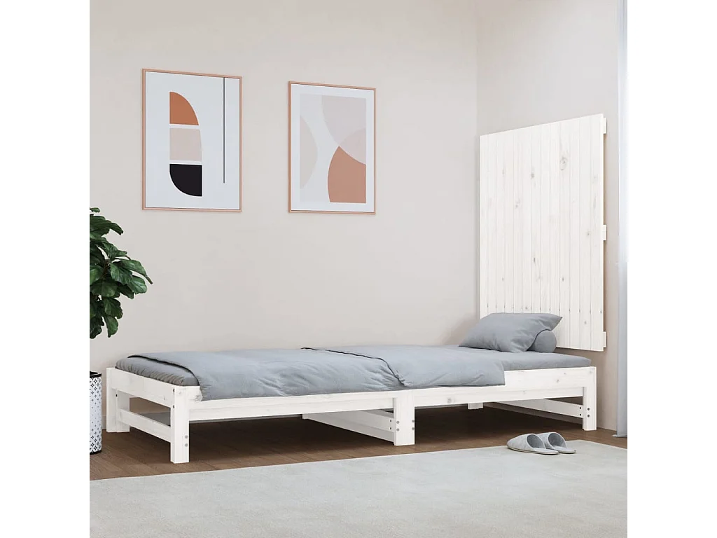 WandHoofdbord | Hoofdeinde 82,5x3x90 cm massief grenenhout wit