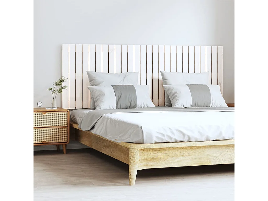 WandHoofdbord | Hoofdeinde 166x3x60 cm massief grenenhout wit