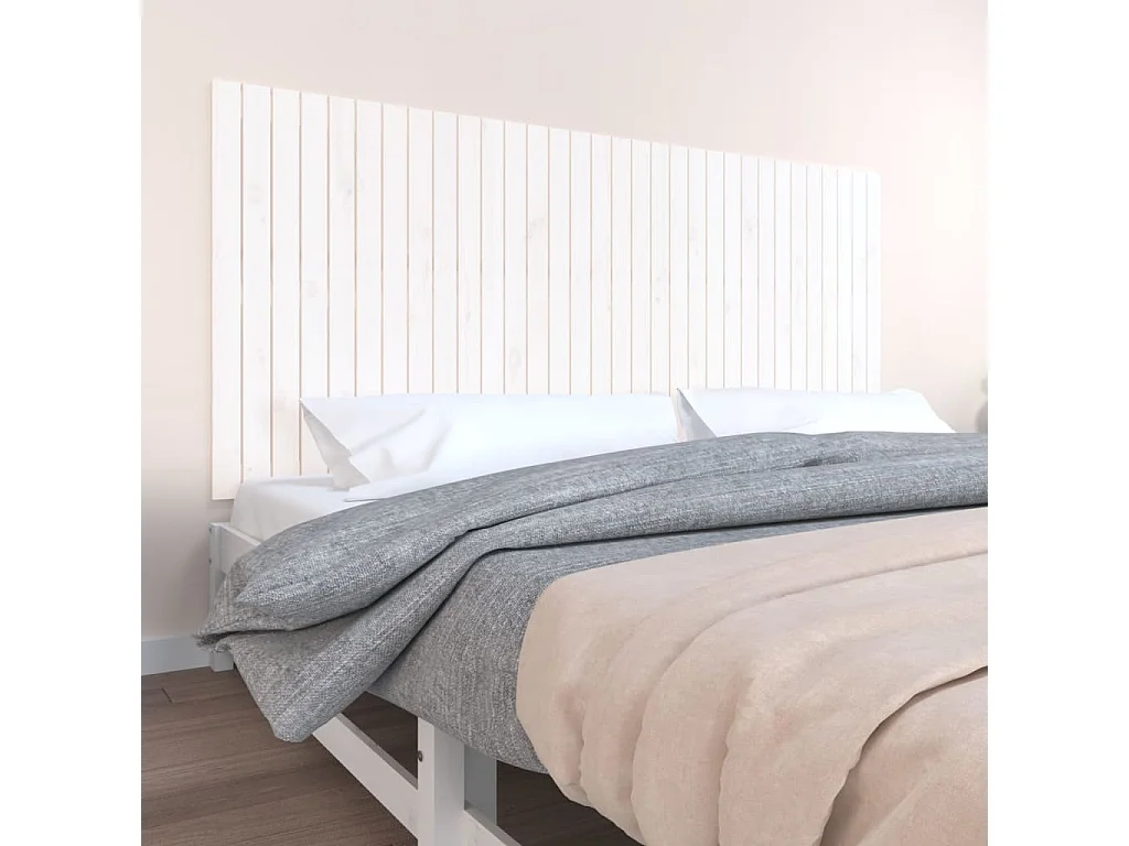 WandHoofdbord | Hoofdeinde 204x3x90 cm massief grenenhout wit