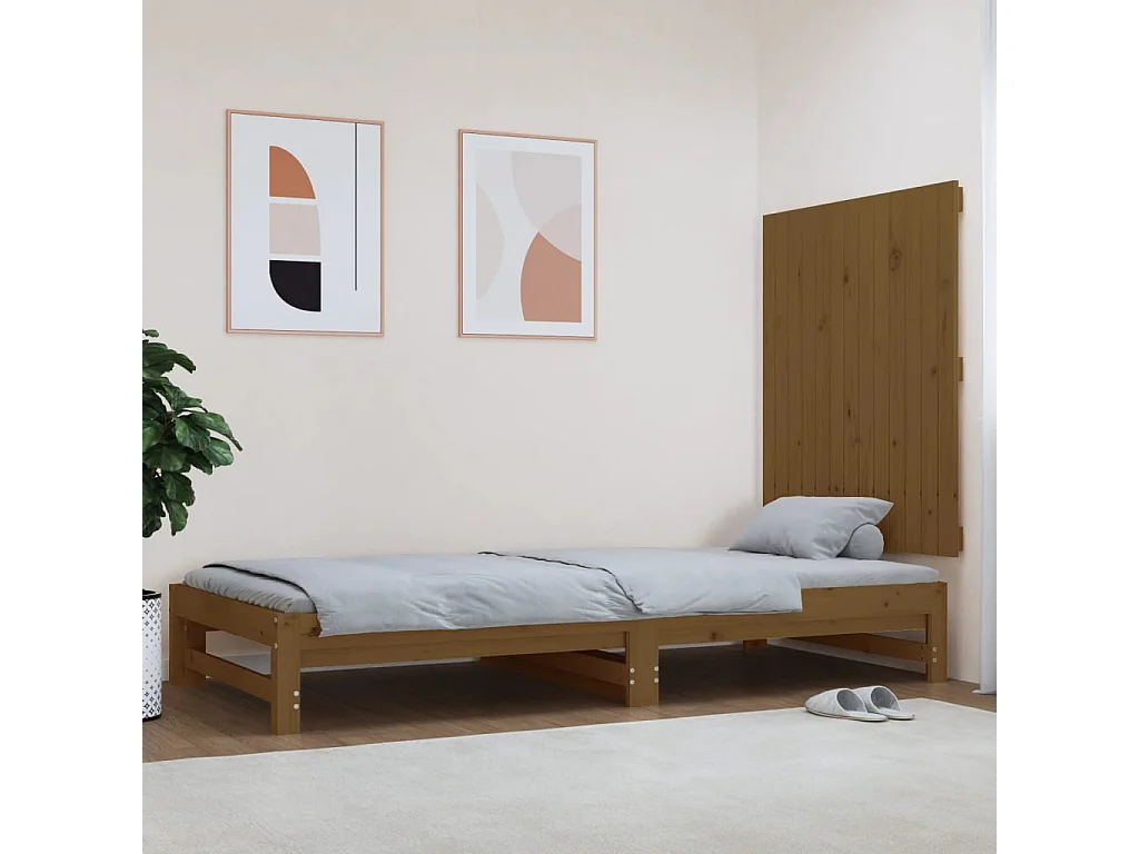 WandHoofdbord | Hoofdeinde 82,5x3x90 cm massief grenenhout honingbruin