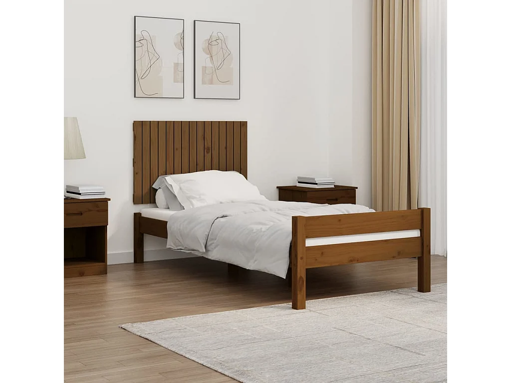 WandHoofdbord | Hoofdeinde 95,5x3x60 cm massief grenenhout honingbruin