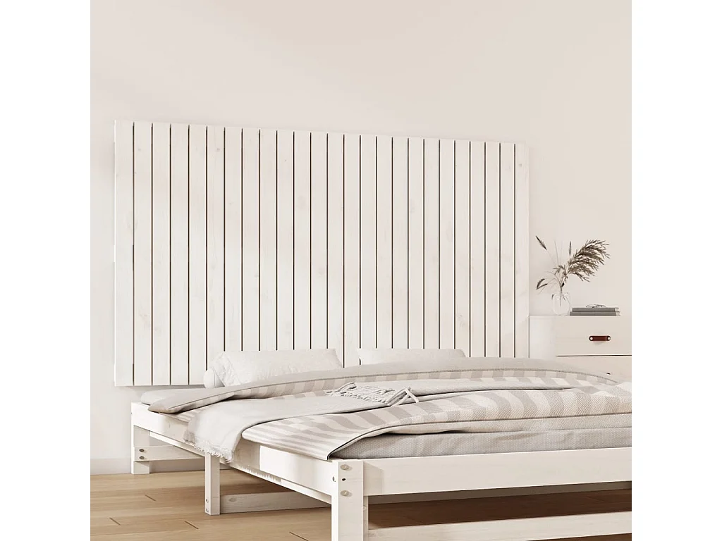 WandHoofdbord | Hoofdeinde 159,5x3x90 cm massief grenenhout wit