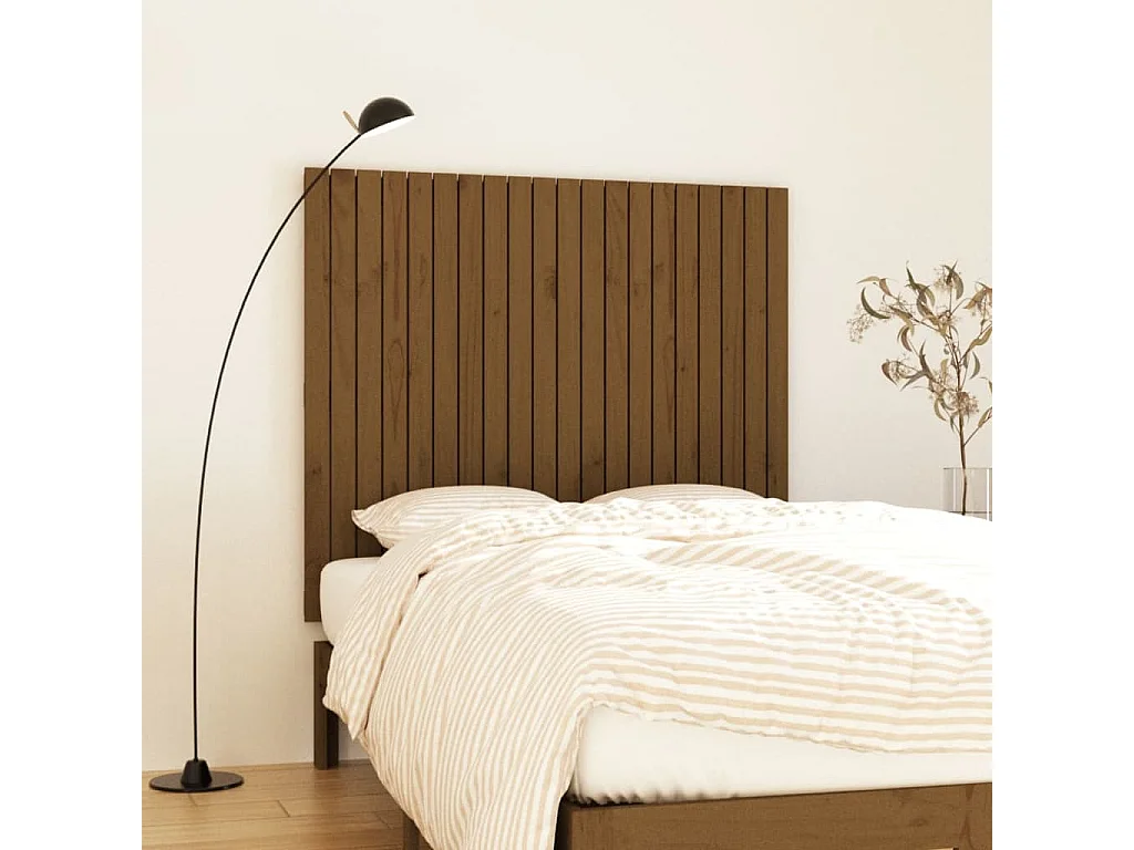 WandHoofdbord | Hoofdeinde 127,5x3x110 cm massief grenenhout honingbruin