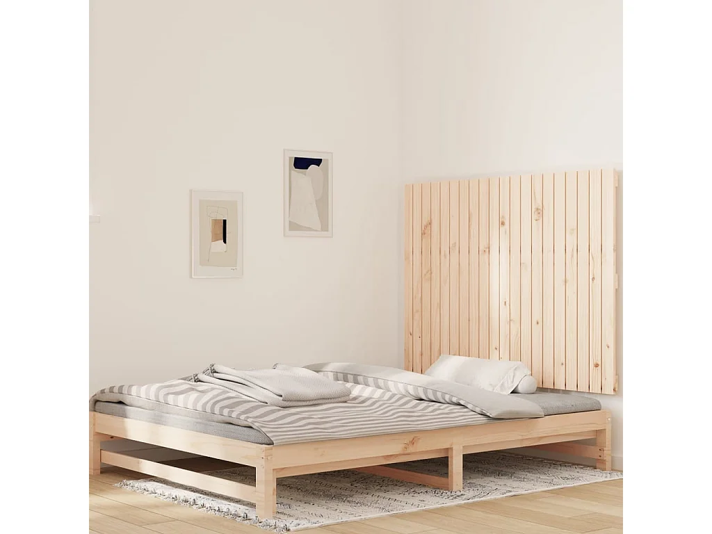 WandHoofdbord | Hoofdeinde 127,5x3x90 cm massief grenenhout