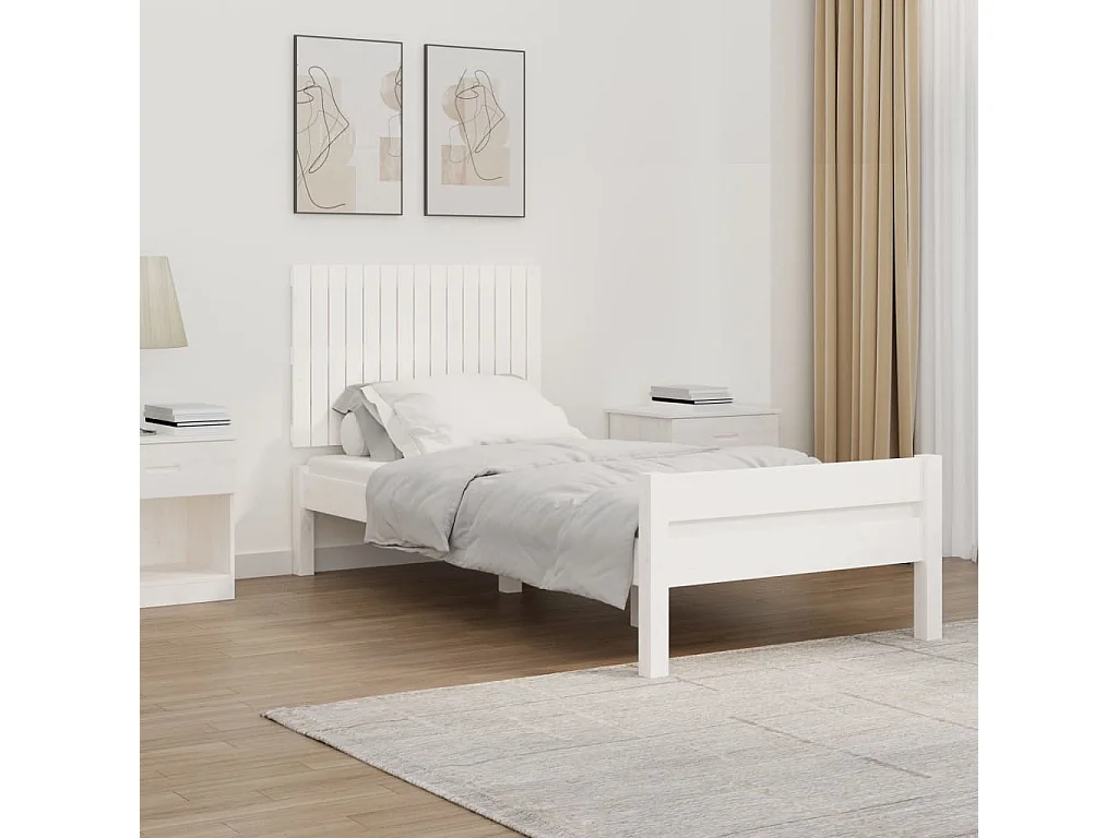 WandHoofdbord | Hoofdeinde 95,5x3x60 cm massief grenenhout wit