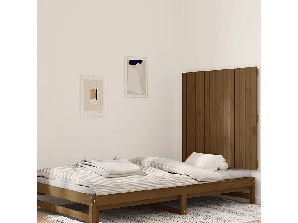 WandHoofdbord | Hoofdeinde 95,5x3x90 cm massief grenenhout honingbruin