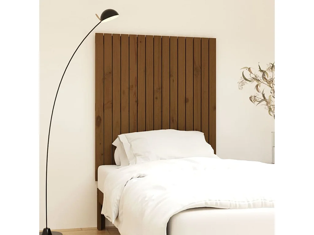 WandHoofdbord | Hoofdeinde 95,5x3x110 cm massief grenenhout honingbruin