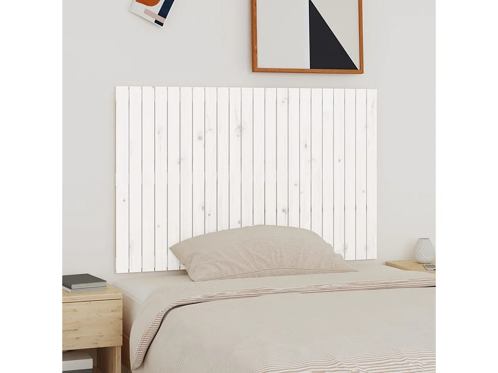WandHoofdbord | Hoofdeinde 140x3x90 cm massief grenenhout wit