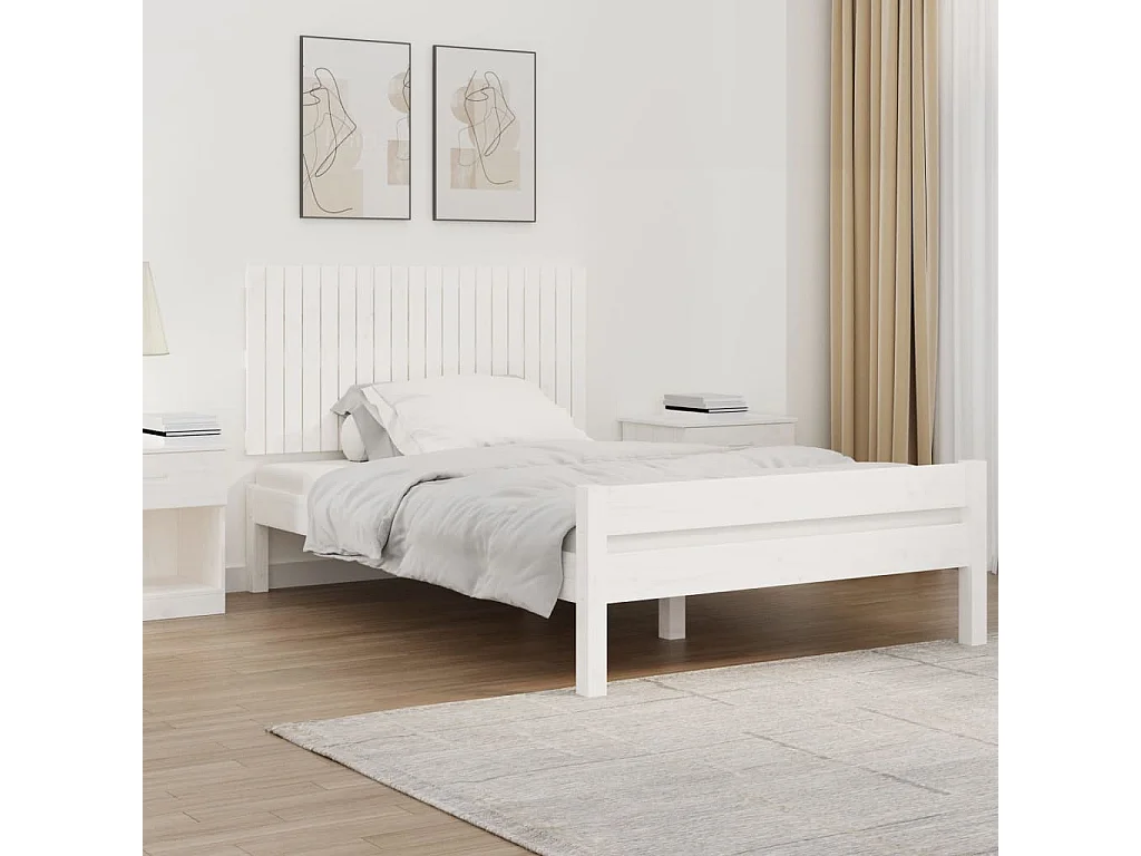 WandHoofdbord | Hoofdeinde 127,5x3x60 cm massief grenenhout wit