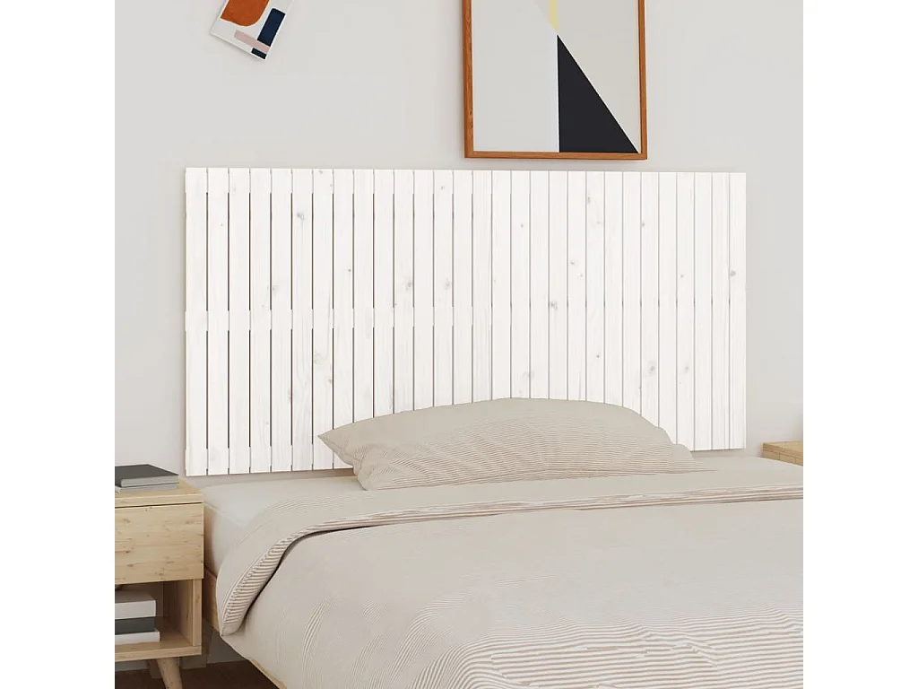 WandHoofdbord | Hoofdeinde 185x3x90 cm massief grenenhout wit