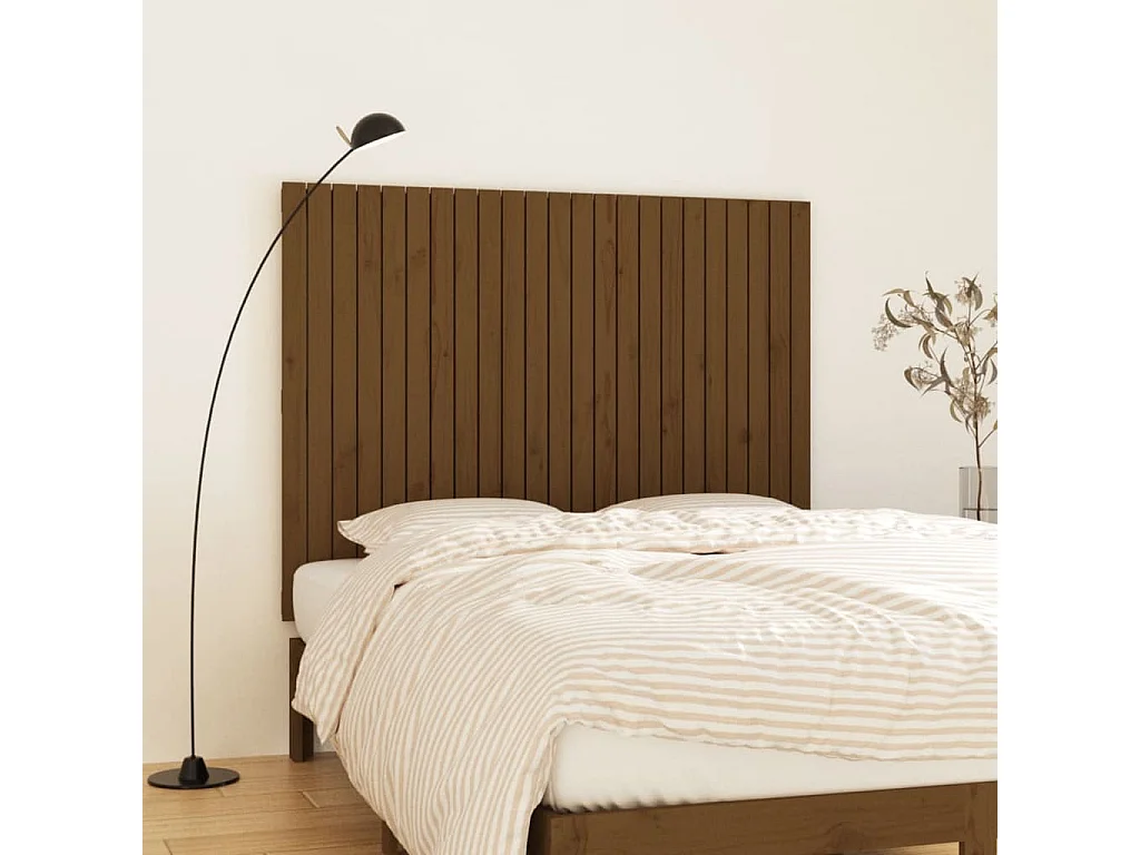WandHoofdbord | Hoofdeinde 146,5x3x110 cm massief grenenhout honingbruin