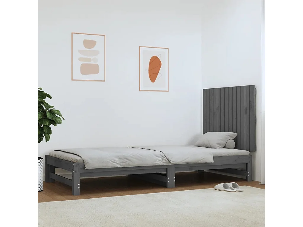 WandHoofdbord | Hoofdeinde 82,5x3x60 cm massief grenenhout grijs