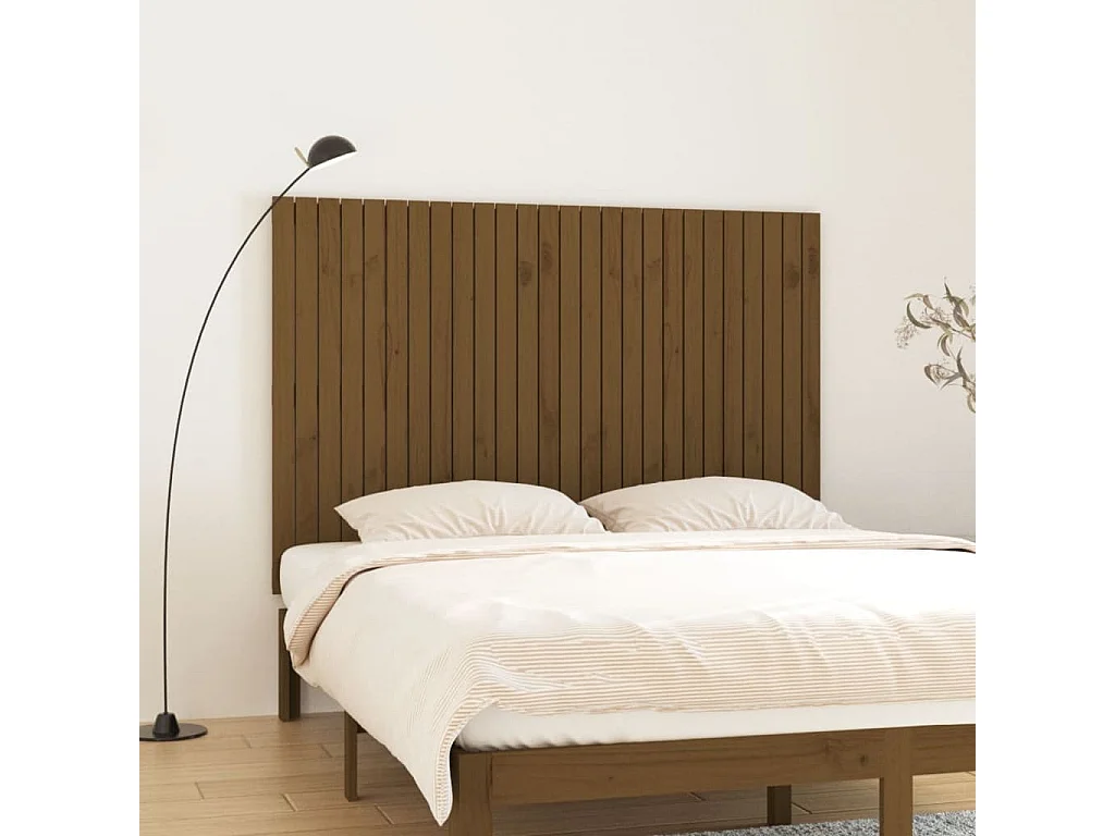WandHoofdbord | Hoofdeinde 166x3x110 cm massief grenenhout honingbruin