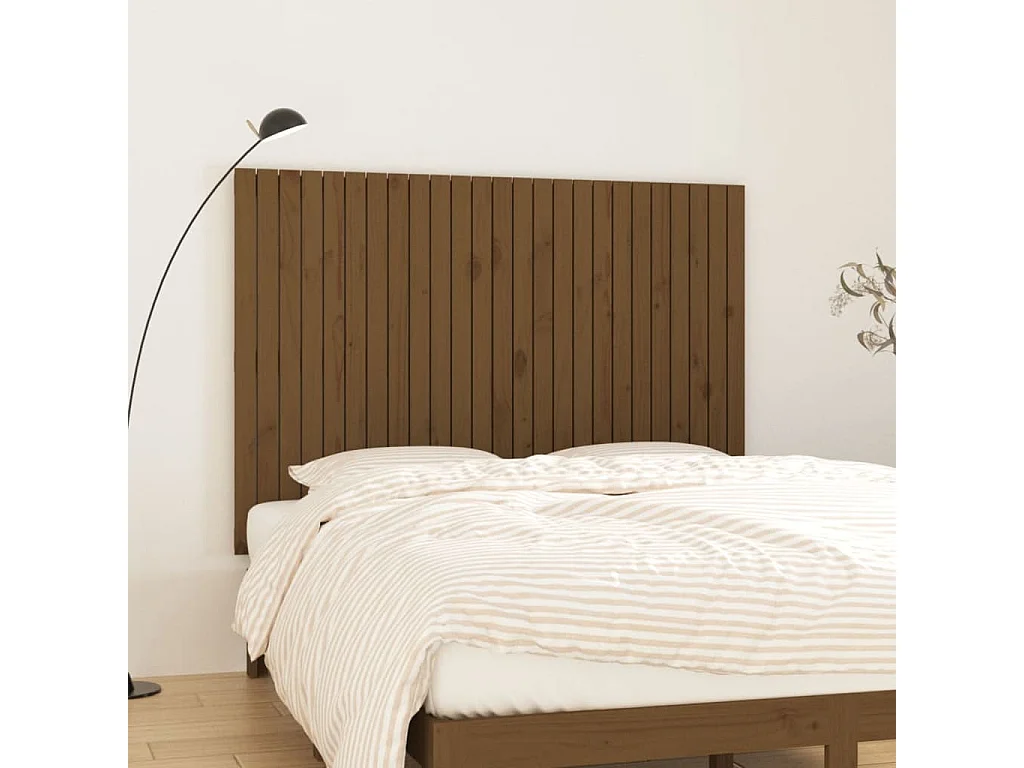 WandHoofdbord | Hoofdeinde 159,5x3x110 cm massief grenenhout honingbruin