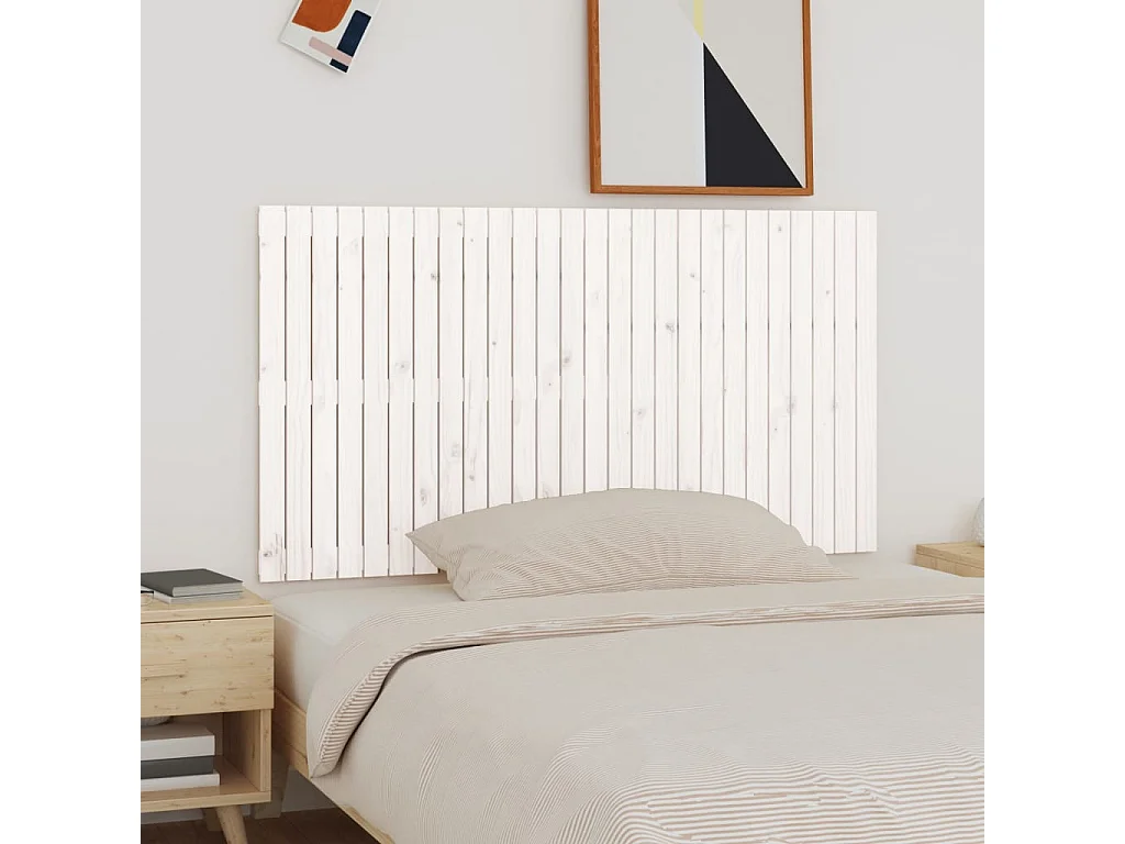 WandHoofdbord | Hoofdeinde 166x3x90 cm massief grenenhout wit