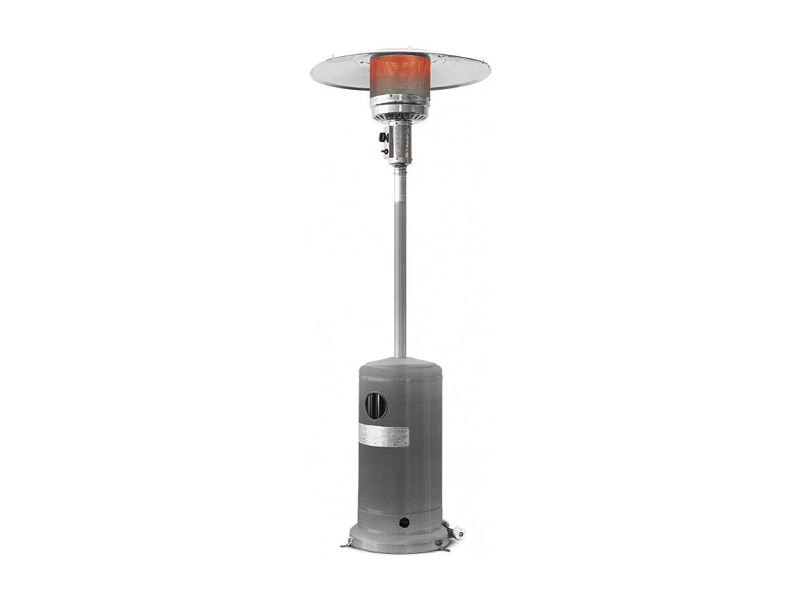 Warmtech gasverwarming parasol 13 kW met wielen, Grijs