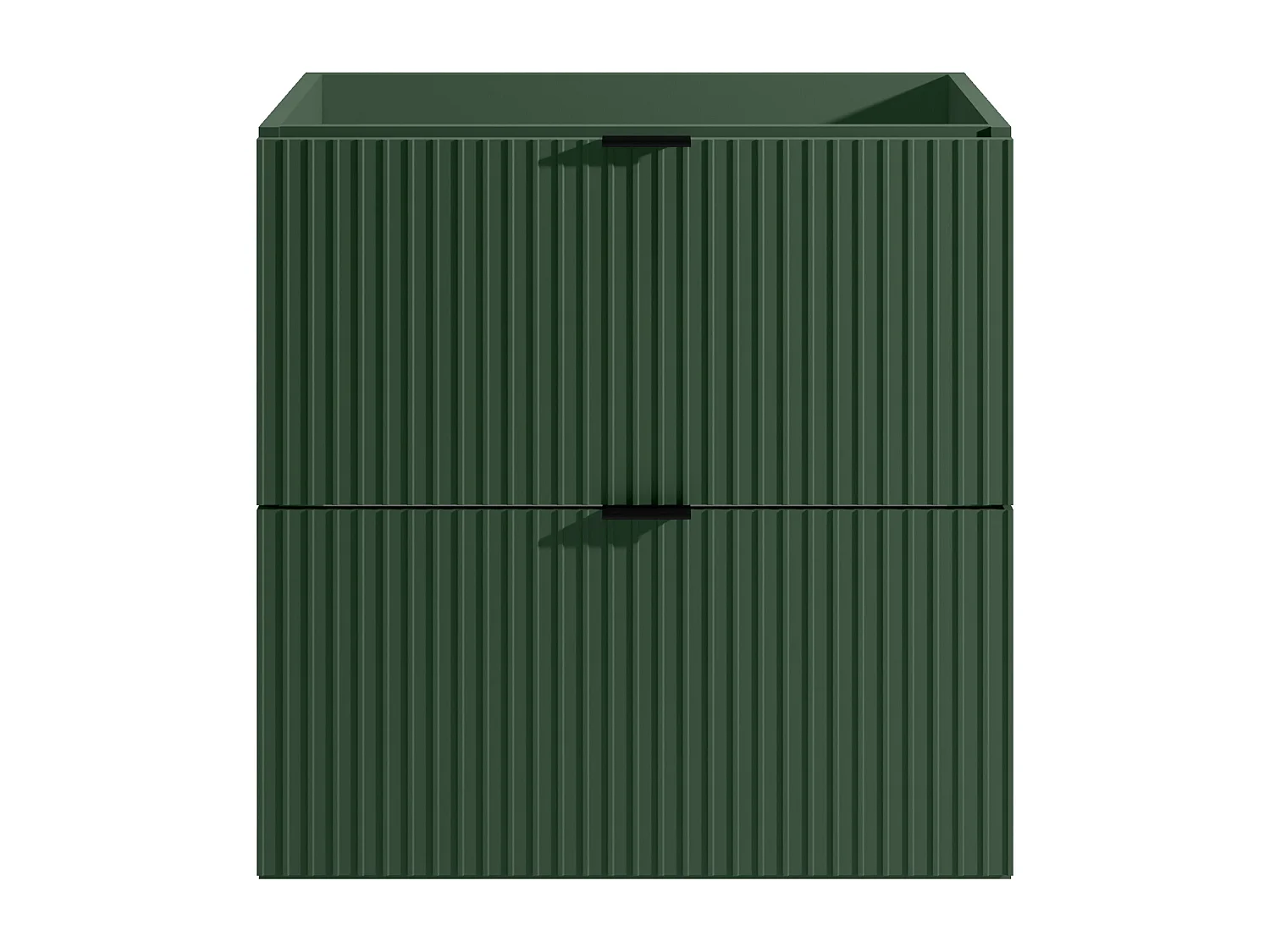 Zwevend meubelstuk met reliëf voor wastafel, mat groene kleur, B60 cm, ZEVINI