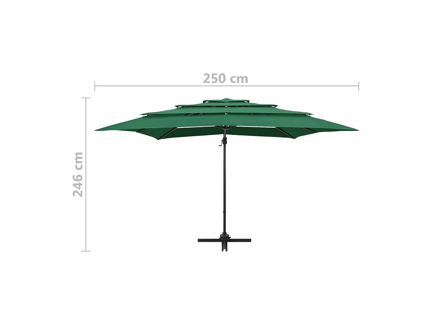 Zyldar  Parasol 4-laags met aluminium paal 250×250 cm groen