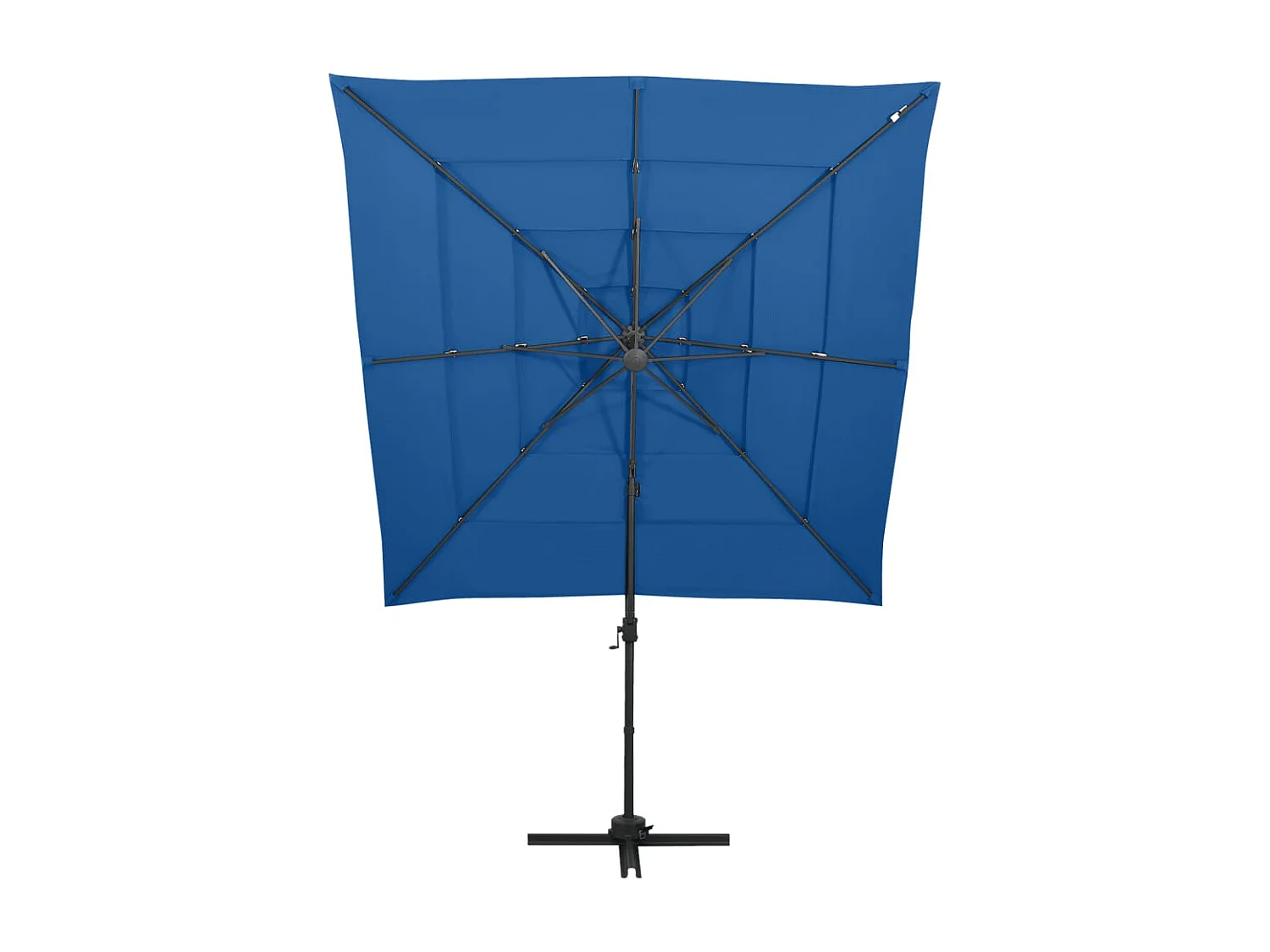 Zyldar  Parasol 4-laags met aluminium paal 250×250 cm azuurblauw