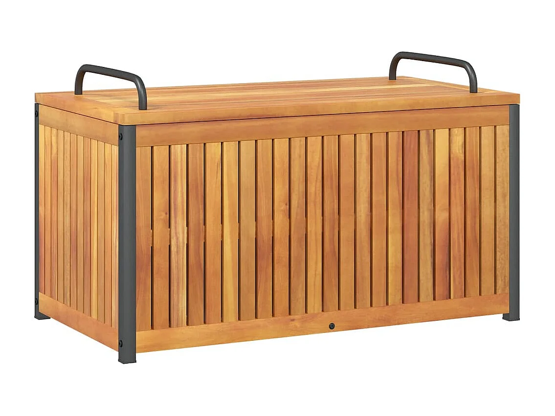 Volrik  Kussenbox 85x45x45/53 cm massief acaciahout en staal