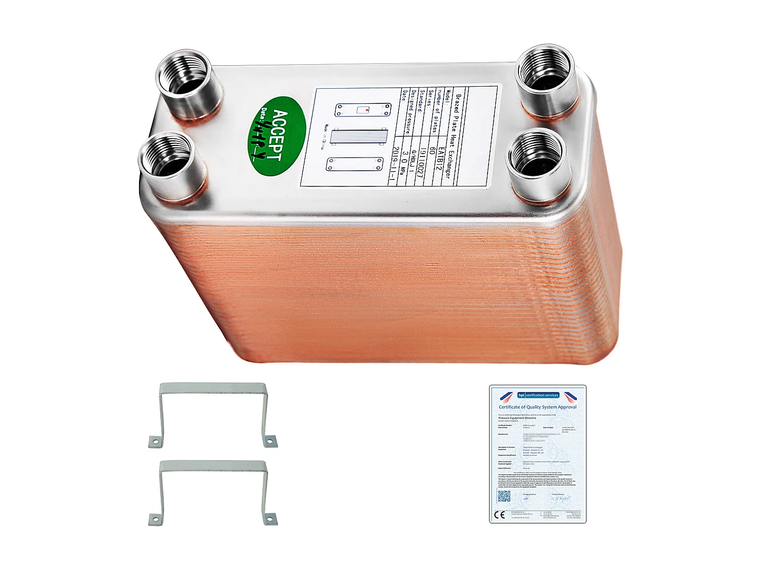 Warmtewisselaar SucceBuy met Gesoldeerde Platen 60 voor Verwarming