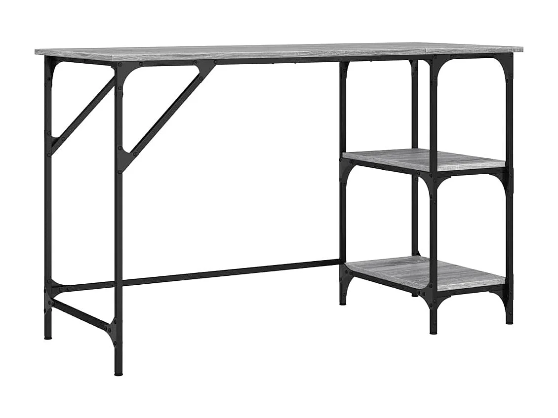 Zef  Bureau 120x50x75 cm metaal en bewerkt hout grijs sonoma eiken