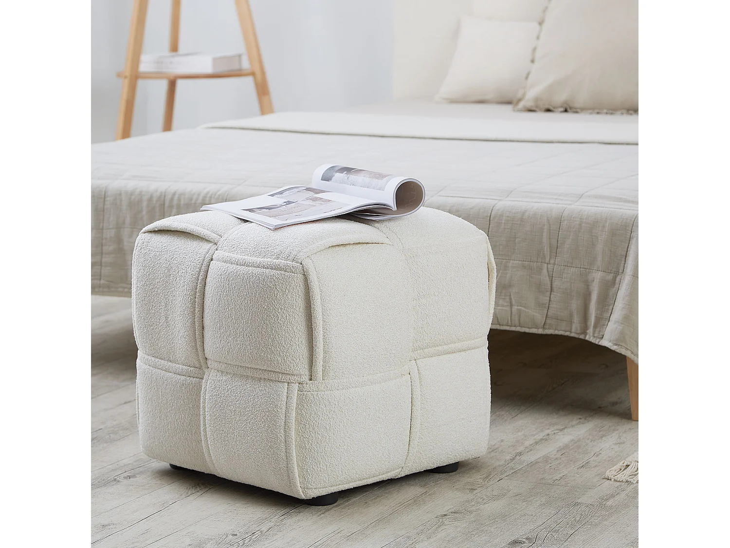 Voetenbank 46x41x46 cm Beige