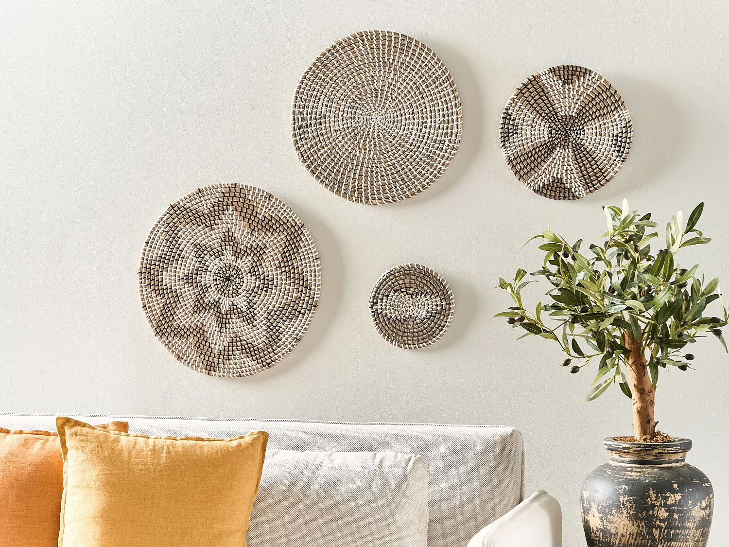 Wanddecoratie set van 4 natuurlijk LAOCAI