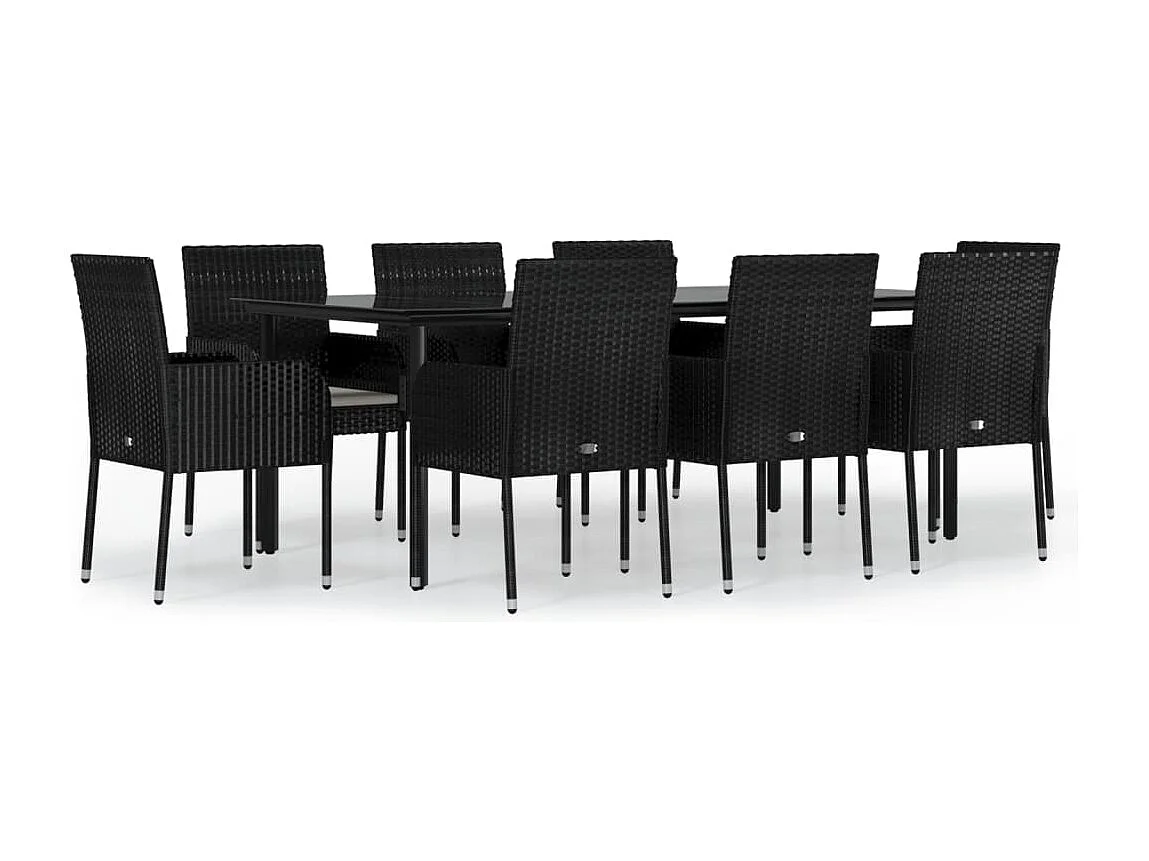 Zyldr  9-delige Tuinset poly rattan zwart